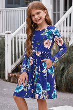 Load image into Gallery viewer, Girls Floral Long Sleeve Dress with Pockets
