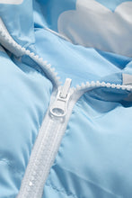 Load image into Gallery viewer, Cloud Print Drawstring Zip-Up Puffer Vest
