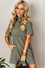 Load image into Gallery viewer, Mock Neck Short Sleeve Dress
