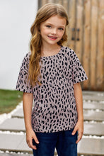 Load image into Gallery viewer, Girls Leopard Dropped Shoulder Tee
