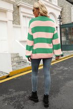 Load image into Gallery viewer, Striped Balloon Sleeve Knit Pullover
