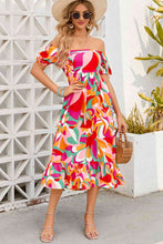 Load image into Gallery viewer, Printed Square Neck Short Sleeve Dress
