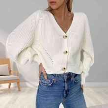 Load image into Gallery viewer, Button Up V-Neck Long Sleeve Cardigan
