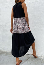 Load image into Gallery viewer, Leopard Contrast Sleeveless Maxi Dress
