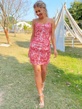 Load image into Gallery viewer, Printed Ruched Zip-Back Cami Dress
