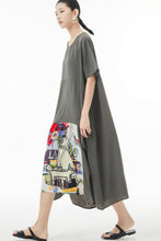 Load image into Gallery viewer, Printed Contrast Ruffled Tiered T-Shirt Dress
