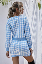 Load image into Gallery viewer, Houndstooth Button Front Sweater and Skirt Set
