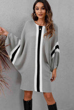 Load image into Gallery viewer, Ribbed Round Neck Long Sleeve Sweater Dress
