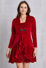 Load image into Gallery viewer, Sequin Ruffle Hem Long Sleeve Mini Dress
