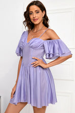 Load image into Gallery viewer, Gathered Detail Zip-Back Mini Dress
