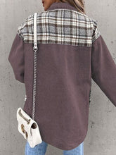 Load image into Gallery viewer, Plaid Button Up Dropped Shoulder Jacket
