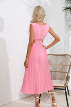 Load image into Gallery viewer, Cutout Ruched Round Neck Tank Dress
