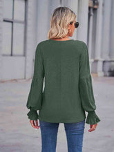 Load image into Gallery viewer, Round Neck Flounce Sleeve Blouse
