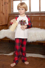 Load image into Gallery viewer, MERRY CHRISTMAS Y&#39;ALL Graphic Top and Plaid Pants Set
