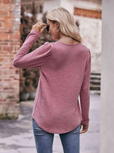 Load image into Gallery viewer, Double Take Pleated Detail Curved Hem Long Sleeve Top

