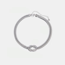 Load image into Gallery viewer, Double Layered Knot Herringbone Choker Necklace
