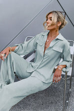 Load image into Gallery viewer, Roll-Tab Sleeve Shirt and Ankle-Tie Pants Set
