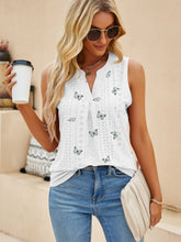 Load image into Gallery viewer, Eyelet Printed Notched Tank
