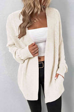 Load image into Gallery viewer, Cable-Knit Open Front Cardigan with Pockets
