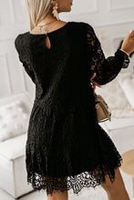 Load image into Gallery viewer, Lace Detail Round Neck Mini Dress

