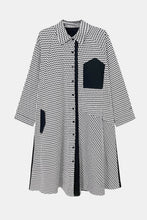 Load image into Gallery viewer, Printed Two-Tone Button Down Shirt Dress
