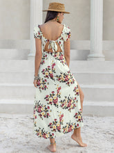 Load image into Gallery viewer, Tied Slit Floral Short Sleeve Dress
