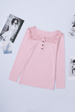 Load image into Gallery viewer, Contrast Lace Button Up Top
