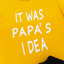 Load image into Gallery viewer, Kids IT WAS PAPA&#39;S IDEA Graphic Tee and Shorts Set
