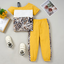 Load image into Gallery viewer, Color Block Asymmetrical Neck Top and Joggers Set
