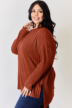 Load image into Gallery viewer, Basic Bae Full Size Ribbed Half Button Long Sleeve High-Low T-Shirt

