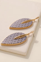 Load image into Gallery viewer, Leaf Shaped Wood Dangling Earrings

