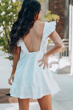 Load image into Gallery viewer, V-Neck Ruffle Hem Backless Dress
