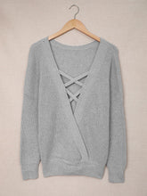 Load image into Gallery viewer, Crisscross Back Waffle-Knit Sweater
