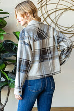 Load image into Gallery viewer, Reborn J Plaid Button Up Long Sleeve Shacket
