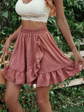 Load image into Gallery viewer, Ruffle Hem Elastic Waist Mini Skirt
