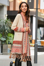 Load image into Gallery viewer, Multicolored Tassel Hem Open Front Cardigan
