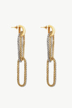 Load image into Gallery viewer, Gold-Plated D-Shaped Drop Earrings
