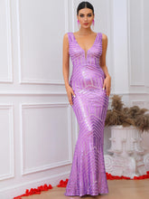 Load image into Gallery viewer, Sequin Spliced Mesh Sleeveless Dress
