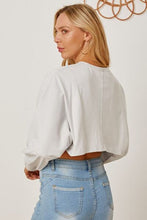 Load image into Gallery viewer, Round Neck Dropped Shoulder Cropped Sweatshirt
