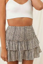 Load image into Gallery viewer, Printed Frill Trim Smocked Mini Skirt
