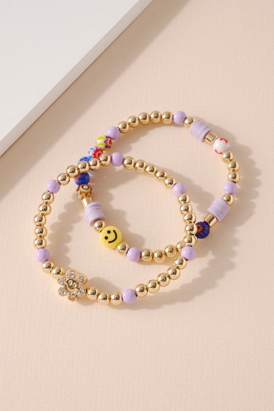 Smile Flower Bracelet Set