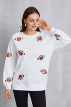 Load image into Gallery viewer, Football Sequin Patch Long Sleeve Sweatshirt
