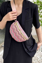 Load image into Gallery viewer, Adored Chevron Straw Sling Bag
