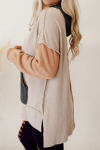 Load image into Gallery viewer, Color Block Exposed Seam Dropped Shoulder Hoodie
