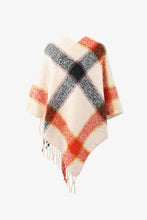 Load image into Gallery viewer, Plaid Fringe Detail Poncho
