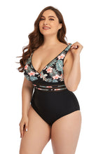 Load image into Gallery viewer, Floral Cutout Tie-Back One-Piece Swimsuit
