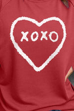 Load image into Gallery viewer, XOXO Heart Round Neck Sweatshirt
