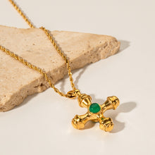 Load image into Gallery viewer, Gold-Plated Stainless Steel Cross Shape Pendant Necklace
