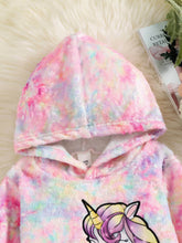 Load image into Gallery viewer, Girls Tie-Dye Unicorn Hoodie and Skirt Set
