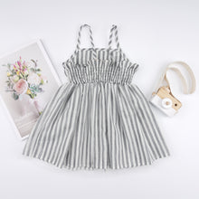 Load image into Gallery viewer, Striped Bow Detail Spaghetti Strap Dress
